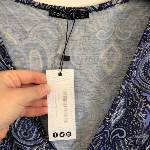 NWT short dress with deep v - Picture 2 of 4